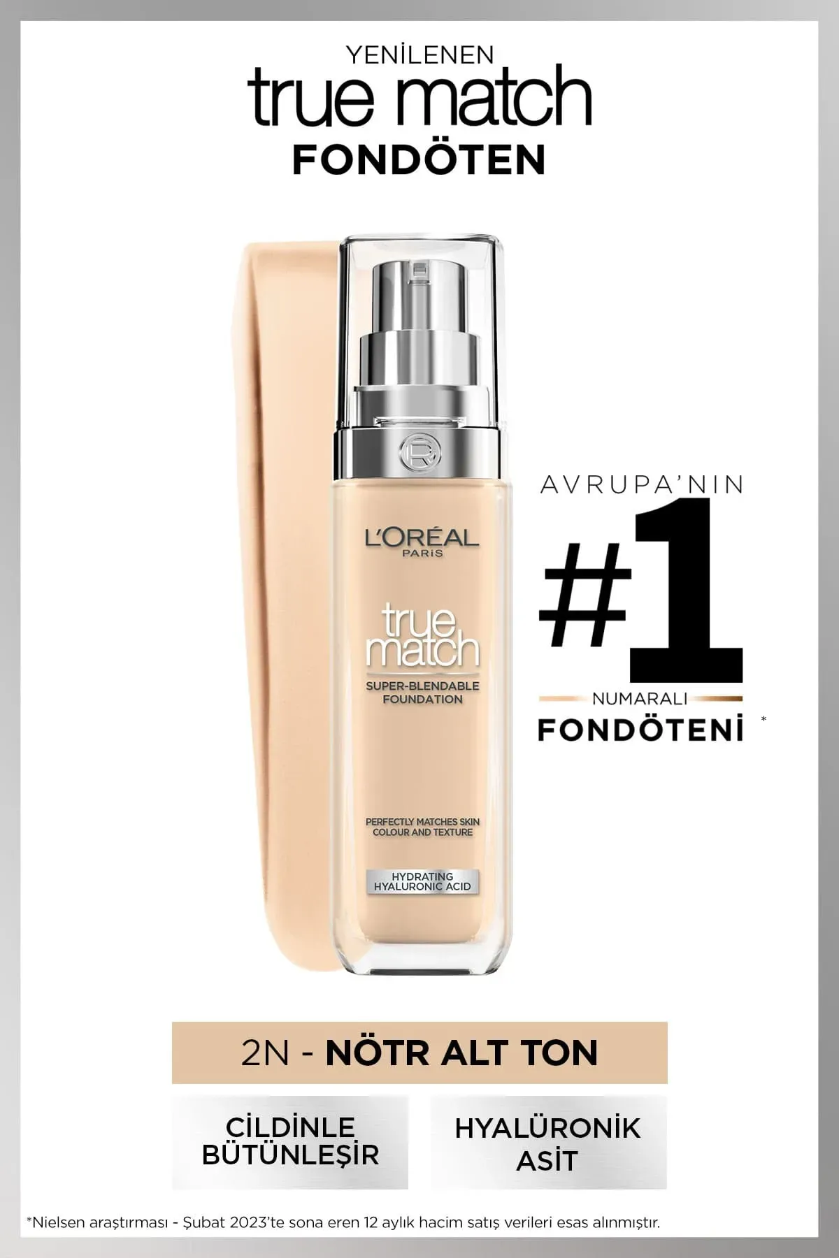L'Oreal Paris True Match Bakım Yapan Fondöten - 2N Nötr Alt Ton
